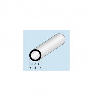 MAQUETT Tube styrène blanc 14mmx16mmx1m