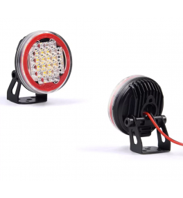 HOBBYTECH PROJECTEUR LED 22MM CONTOUR ROUGE + SUPORT MÉTAL (X2) 