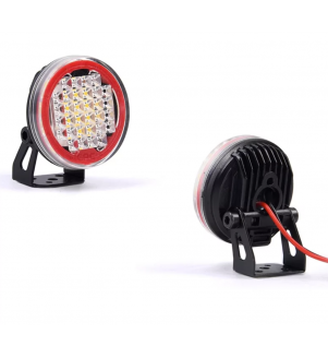 HOBBYTECH PROJECTEUR LED 22MM CONTOUR ROUGE + SUPORT MÉTAL (X2) 