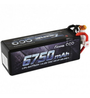 GENS ACE Batterie lipo 4S 14.8v 6750mah 70C Black HardCase B-70C-6750-4S1P